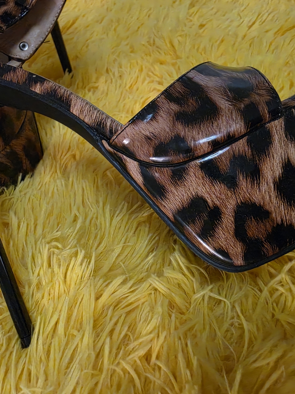Leopard Platform Sandals in Brown - Women's High Heel Platforms